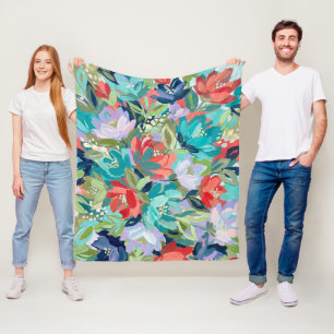Lebendige Gartensymphonie Fleecedecke