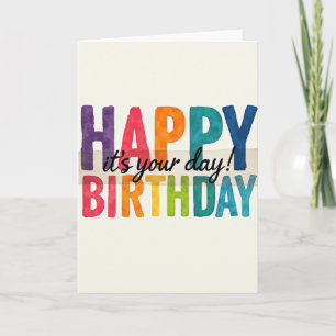 Lebendige Geburtstag-Schriftart Karte
