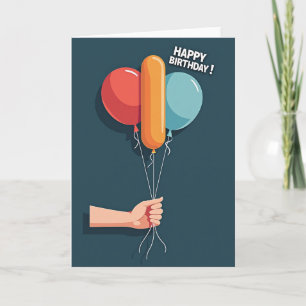Lebendige Geburtstags-Hand-Ballon-Karte Karte
