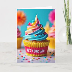 Lebendige Geburtstagscupcake-Karte Karte
