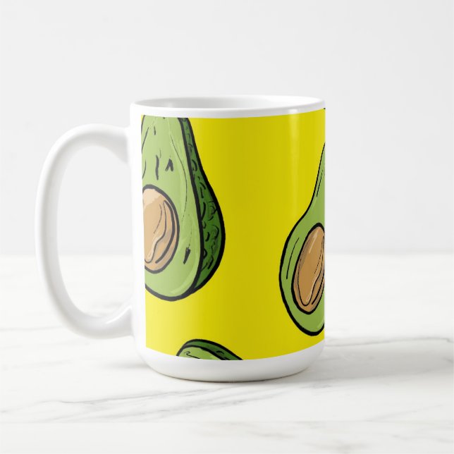 Lebendige Gelbe Frucht-Illustration - Whimsical Kaffeetasse (Links)