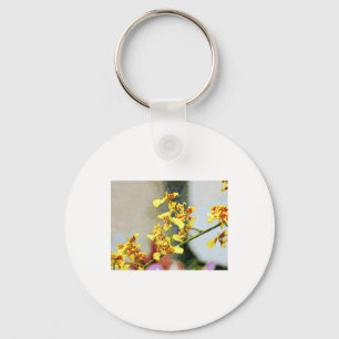 Lebendige gelbe Orchideen in einem Aquarell-Kunsts Schlüsselanhänger