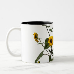 Lebendige gelbe Sonnenblume Zweifarbige Tasse