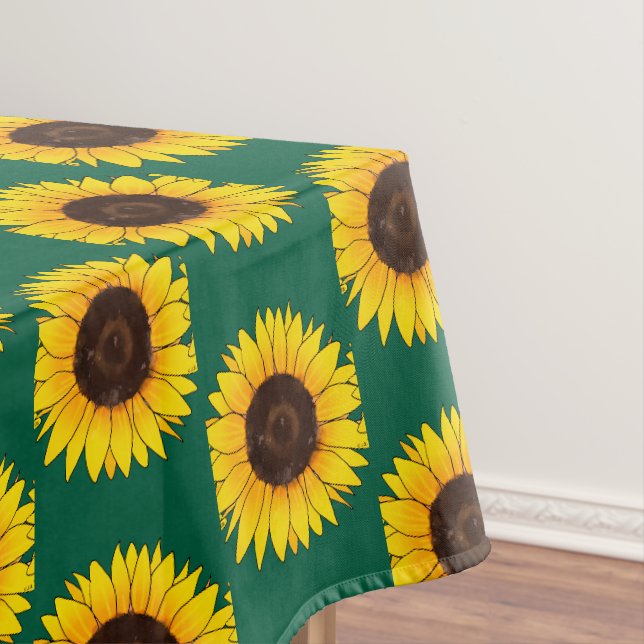 Lebendige gelbe Sonnenblumenblüte Tischdecke (Beispiel)