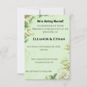 Lebendige gelbe Tulpe und Ranunculus formelle Hoch RSVP Karte
