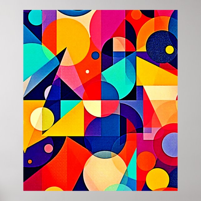 Lebendige geometrische abstrakte Kunst Poster (Vorne)