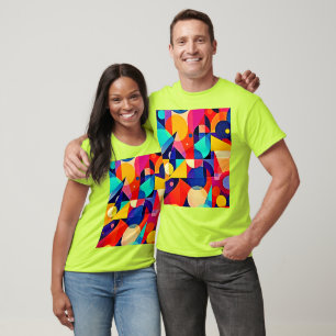 Lebendige geometrische abstrakte Kunst T-Shirt
