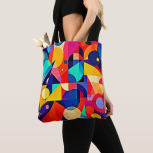 Lebendige geometrische abstrakte Kunst Tasche