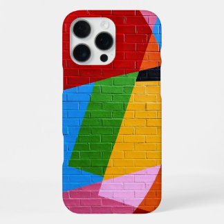 Lebendige geometrische Backsteinwand-Handyhülle iPhone 16 Pro Max Hülle