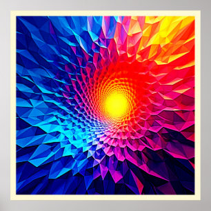 Lebendige geometrische Energie-Wirbel-Kunst Poster