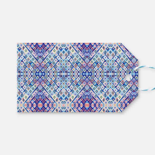 Lebendige geometrische Geschenkmarke Geschenkanhänger (Vorderseite (Horizontal))
