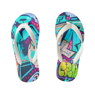 Lebendige geometrische Muster-Sommer-Flip-Flops Kinderbadesandalen