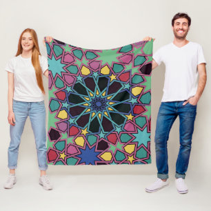 Lebendige geometrische Stern-Tessellation: Moderne Fleecedecke