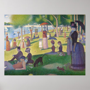 Lebendige Georges Seurat Sonntagnachmittag Vollblu Poster