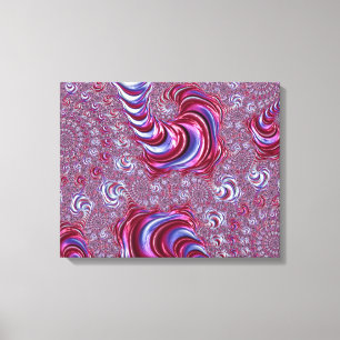 Lebendige Glänzende Groovy Trippy Spiralisierende Leinwanddruck