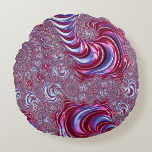 Lebendige Glänzende Groovy Trippy Spiralisierende Rundes Kissen
