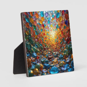 Lebendige Glasmosaik-Kunst mit leuchtenden Farben Fotoplatte