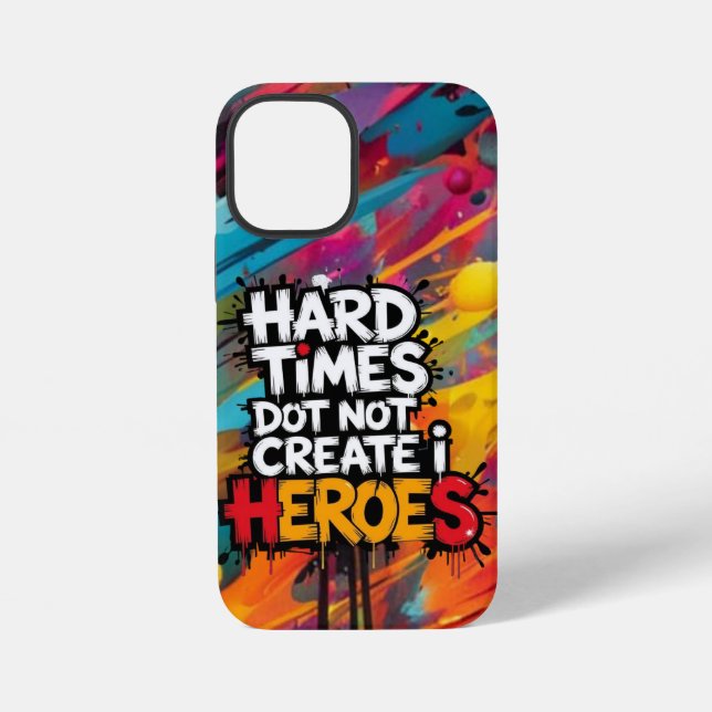 Lebendige Gradient-Typografische Create Heroes  iPhone 12 Mini Hülle (Rückseite)