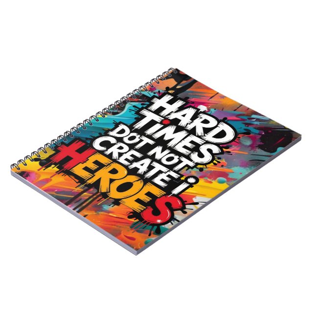 Lebendige Gradient-Typografische Create Heroes  Notizblock (Linke Seite)