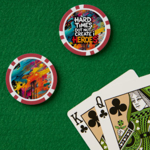 Lebendige Gradient-Typografische Create Heroes  Pokerchips