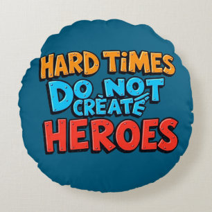 Lebendige Gradient-Typografische Create Heroes Rundes Kissen