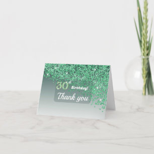 Lebendige Grüne Glitter Danke zum 30. Geburtstag