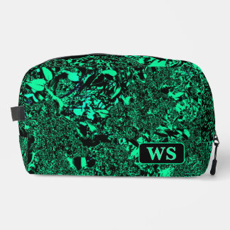 Lebendige grüne Kulturbeuteltasche mit Monogramm Waschbeutel