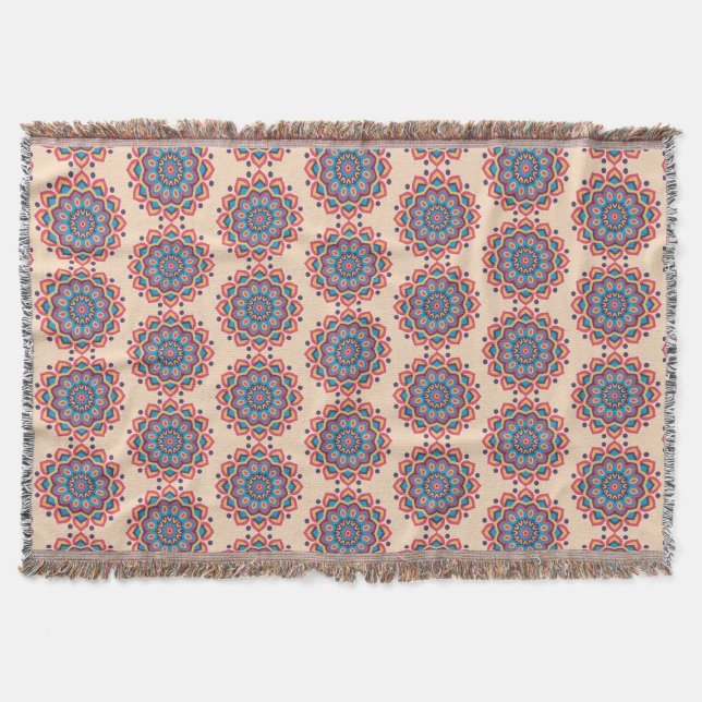 Lebendige Hexcolor Mandala Decke (Vorderseite)