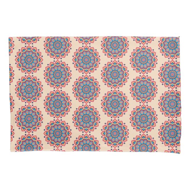 Lebendige Hexcolor Mandala Kissenbezug (Vorderseite)