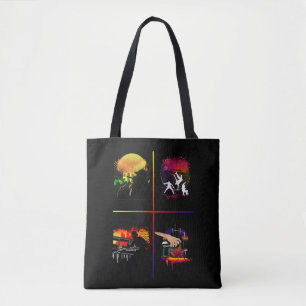 Lebendige Hip Hop Elemente AOP Tote MC DJ Breakdan Tasche