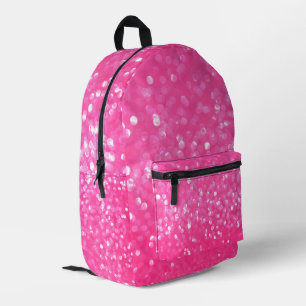 Lebendige Hot-Pink-Glitter-Sparkling-Textur Foto Bedruckter Rucksack
