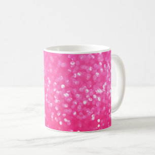 Lebendige Hot-Pink-Glitter-Sparkling-Textur Foto  Kaffeetasse