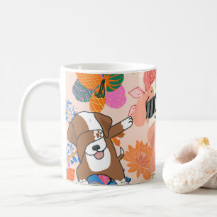 Lebendige Hundekunst im Flower-StyleFür Hunde-Lieb Kaffeetasse