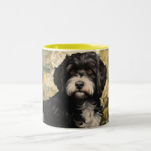 Lebendige Hundekunst im Stil für Hunde Liebhaber Zweifarbige Tasse