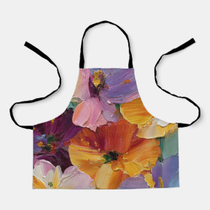 Lebendige Impasto-Blumenmalerei-Schürze Schürze