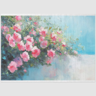 Lebendige impressionistische rosa Blumenmalerei Seidenpapier