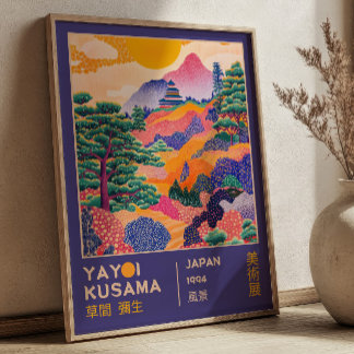 Lebendige japanische Landschaft Yayoi Kusama Ausst Poster