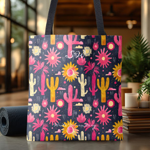 Lebendige Kaktus- und Sonnen-Wellness-Tasche Tasche
