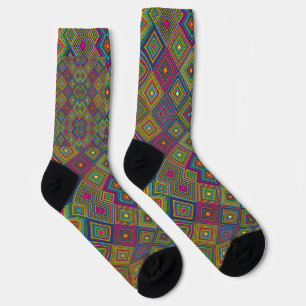 Lebendige kniehohe Socken mit einem farbenfrohen