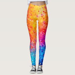 Lebendige Konfetti-Sternenexplosion-Kunst Leggings