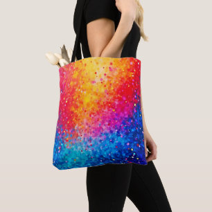 Lebendige Konfetti-Sternenexplosion-Kunst Tasche