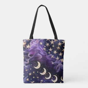 Lebendige königliche Amethyst-Lunar-Mondphasen Tasche