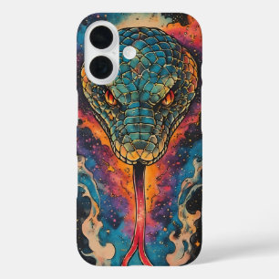 Lebendige kosmische Schlange mit expansivem Raum iPhone 16 Hülle