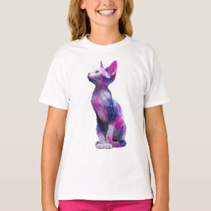 Lebendige künstlerische Wasserfarbe Sphynx-Katze K T-Shirt