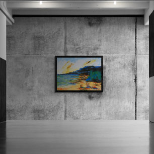 Lebendige Küstenlandschaft Poster