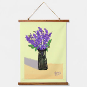 Lebendige Lavendelblüten, Von der Natur Inspiriert Wandteppich Mit Holzrahmen