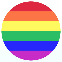 Lebendige, leuchtende Regenbogenstreifen in Farbe Runder Aufkleber