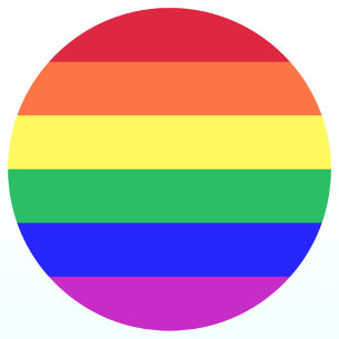 Lebendige, leuchtende Regenbogenstreifen in Farbe  Runder Aufkleber