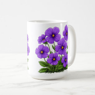 Lebendige lila Anemonenblüten Kaffeetasse