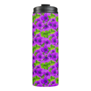 Lebendige lila Anemonenblüten Thermosbecher